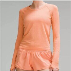 Lululemon Swiftly Tech Long-Sleeve Shirt 2.0 Waist Length, Size 6, Coral Kiss